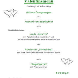 Our Valentine’s menu for tomorrow evening ?