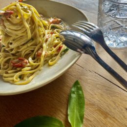 Wild garlic tagliatelle